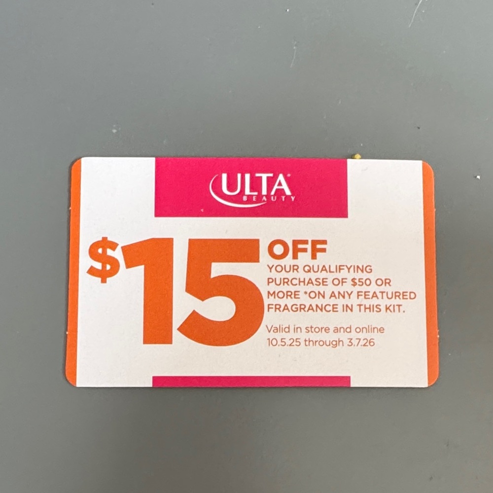 Ulta $15 Off Fragrance FREE with $100 purchase from my closet!!!